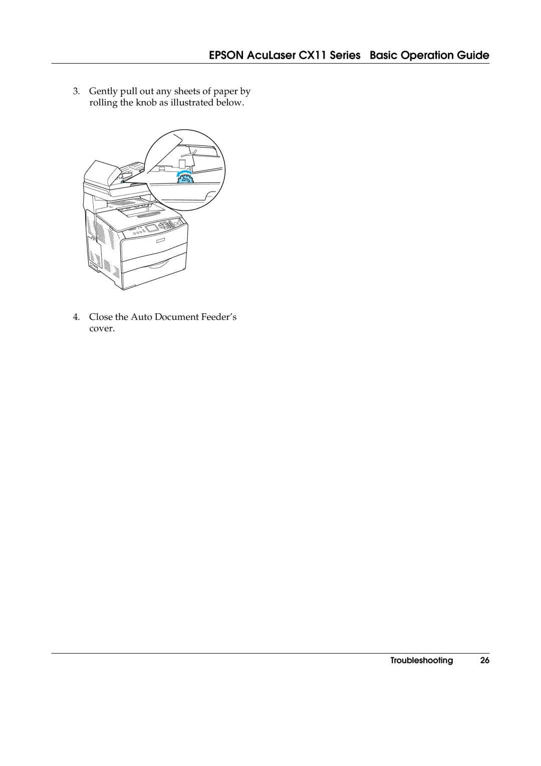 Epson CX11NF, CX11F manual Epson AcuLaser CX11 Series Basic Operation Guide 