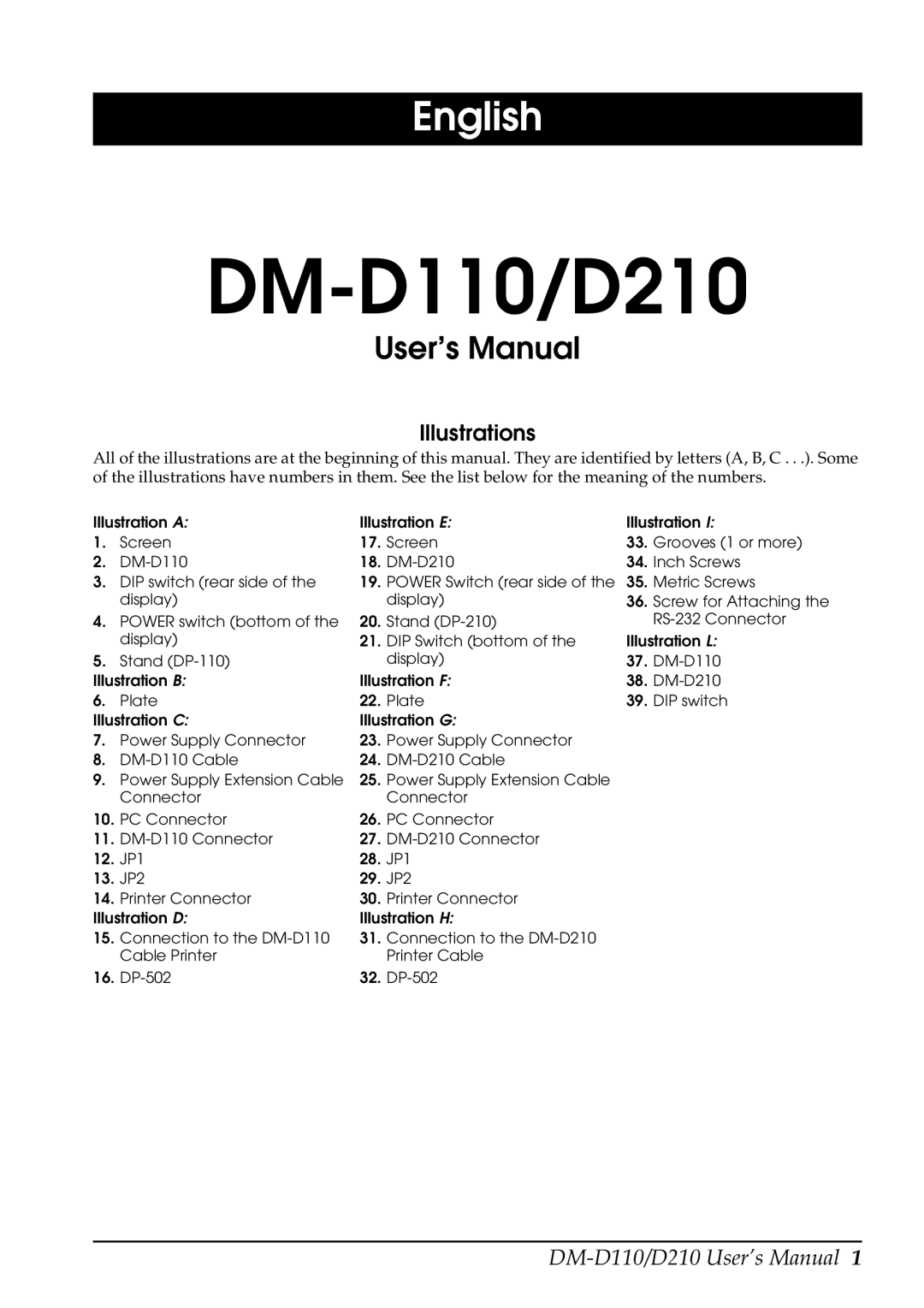 Epson user manual DM-D110/D210 