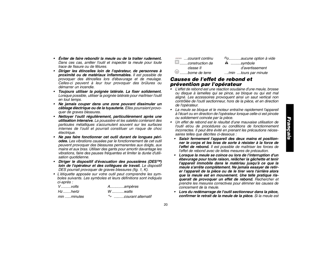 Epson D28114 instruction manual Causes de leffet de rebond et prévention par lopérateur 