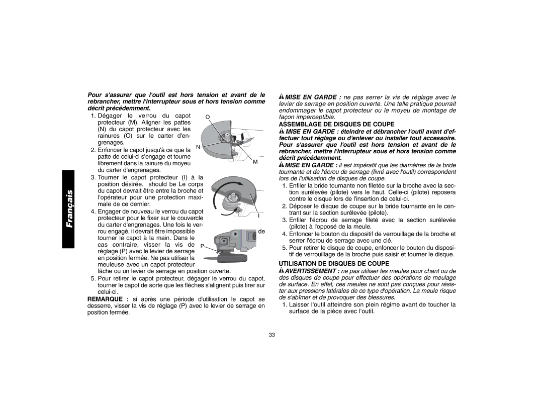 Epson D28114 instruction manual Assemblage DE Disques DE Coupe, Utilisation DE Disques DE Coupe 