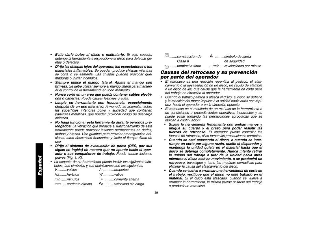 Epson D28114 instruction manual Causas del retroceso y su prevención por parte del operador 