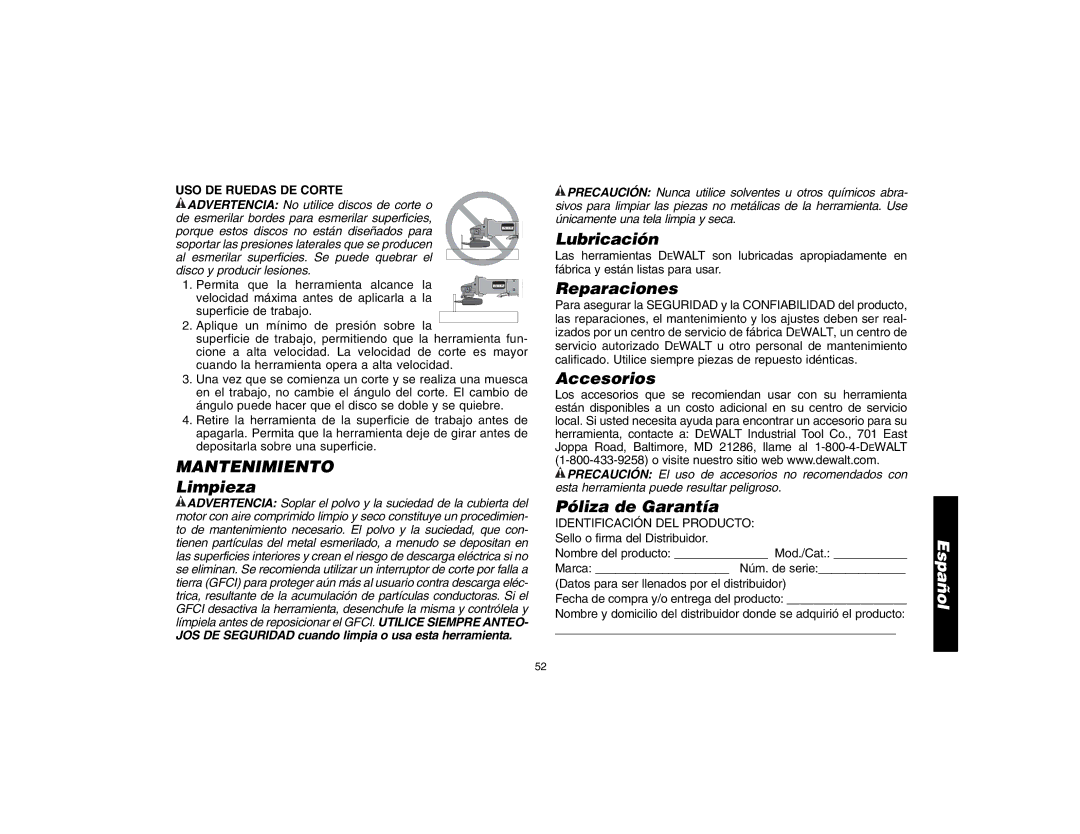 Epson D28114 instruction manual Mantenimiento, Limpieza, Lubricación, Reparaciones, Póliza de Garantía 