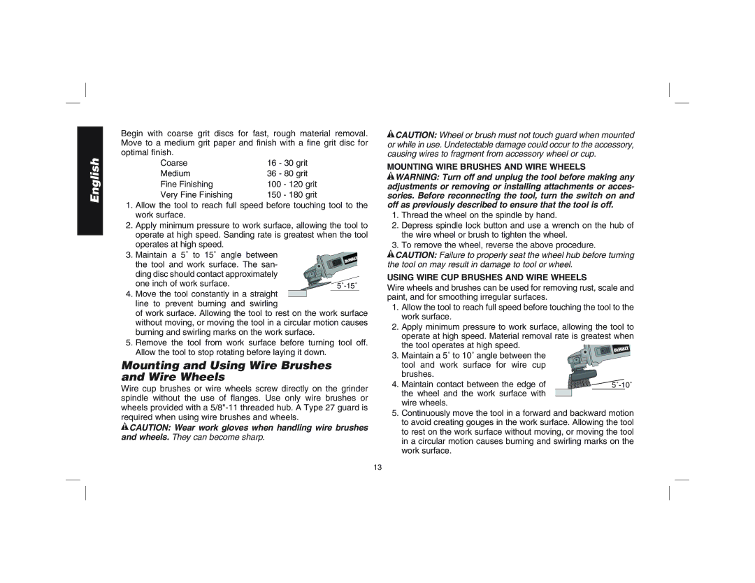 Epson D28144R instruction manual Mounting and Using Wire Brushes and Wire Wheels, Mounting Wire Brushes and Wire Wheels 