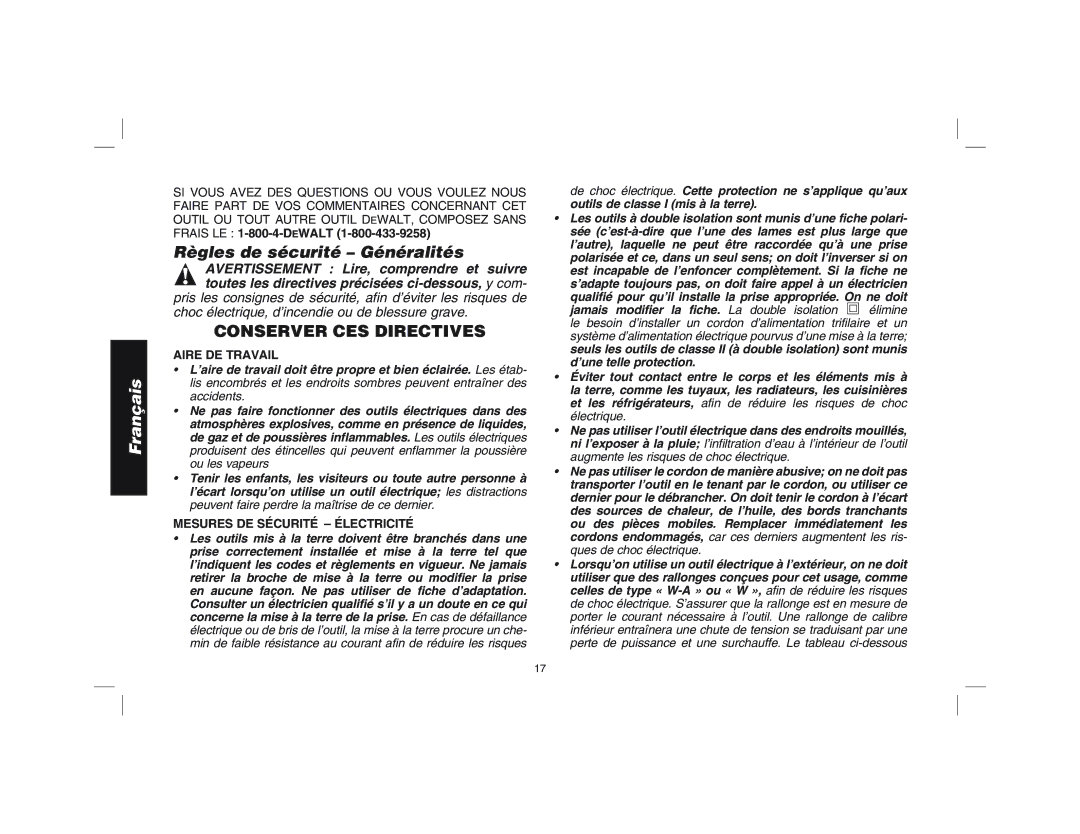 Epson D28144R instruction manual Règles de sécurité Généralités, Aire DE Travail, Mesures DE Sécurité Électricité 