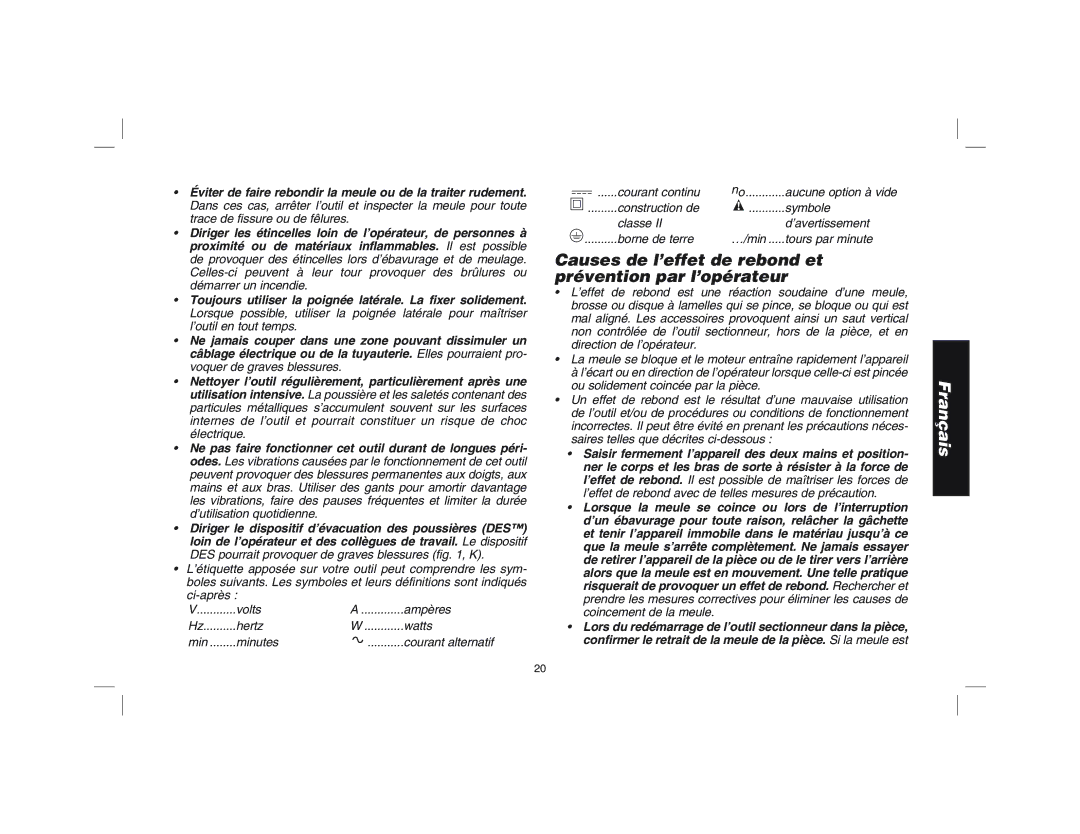 Epson D28144R instruction manual Causes de l’effet de rebond et prévention par l’opérateur 