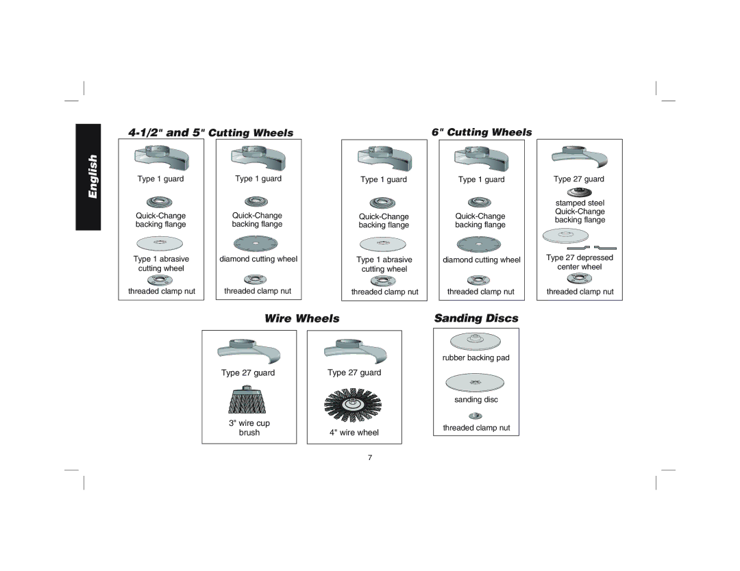 Epson D28144R instruction manual Wire Wheels, Sanding Discs 