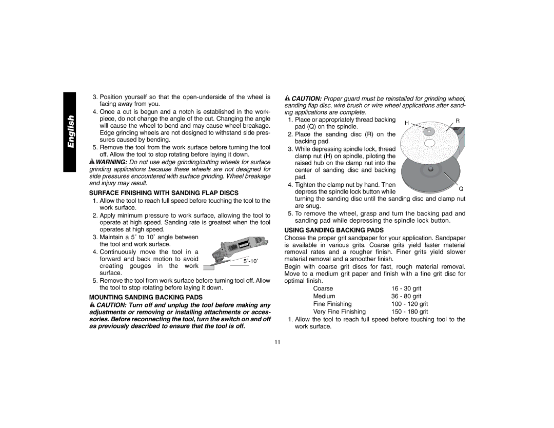 Epson D28402R, D28112 Surface Finishing with Sanding Flap Discs, Using Sanding Backing Pads, Mounting Sanding Backing Pads 