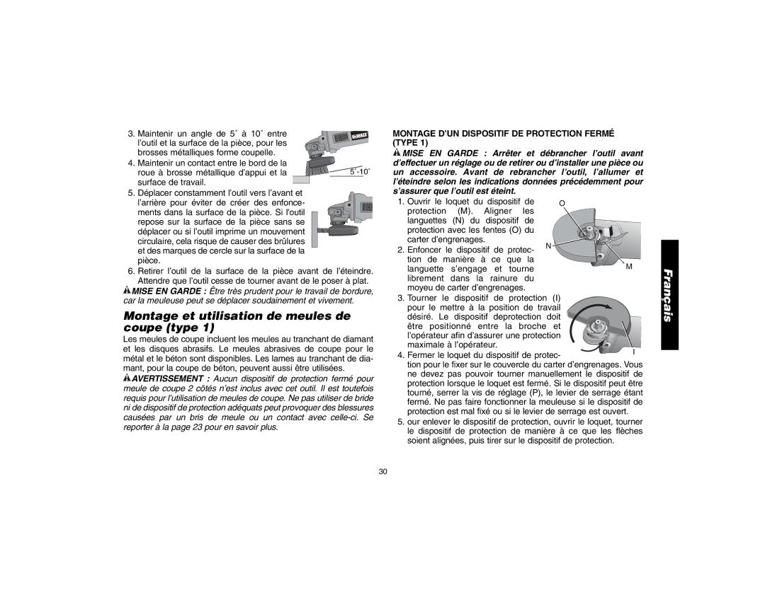 Epson D28402R, D28112 Montage et utilisation de meules de coupe type, Montage D’UN Dispositif DE Protection Fermé Type 