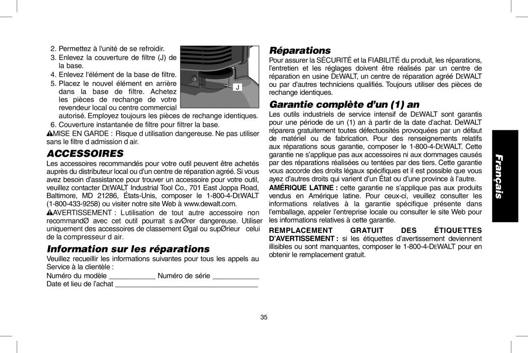 Epson D55168 instruction manual Accessoires, Information sur les réparations, Réparations, Garantie complète d’un 1 an 