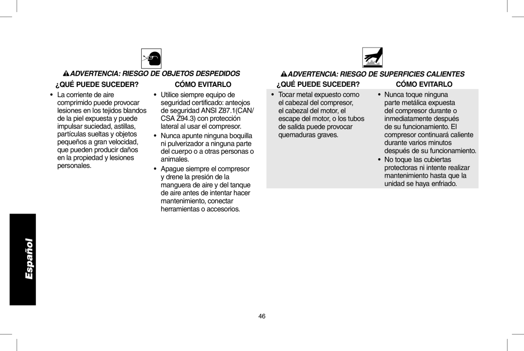 Epson D55168 instruction manual Advertencia Riesgo DE Objetos Despedidos, Advertencia Riesgo DE Superficies Calientes 