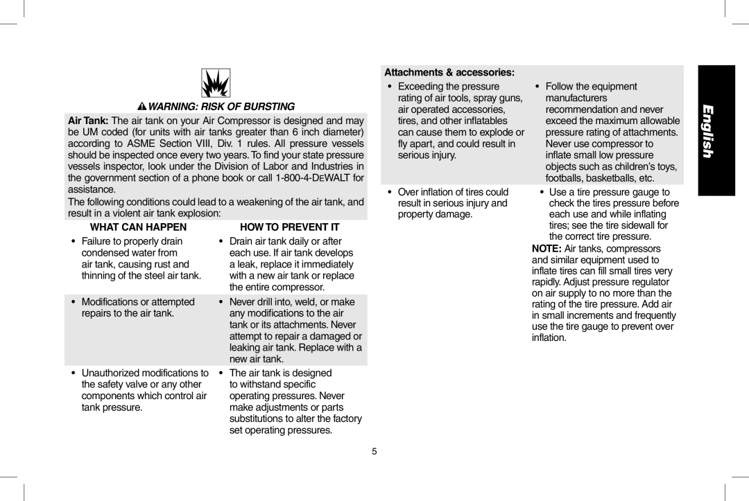 Epson D55168 instruction manual What can Happen HOW to Prevent IT, Attachments & accessories, Correct tire pressure 