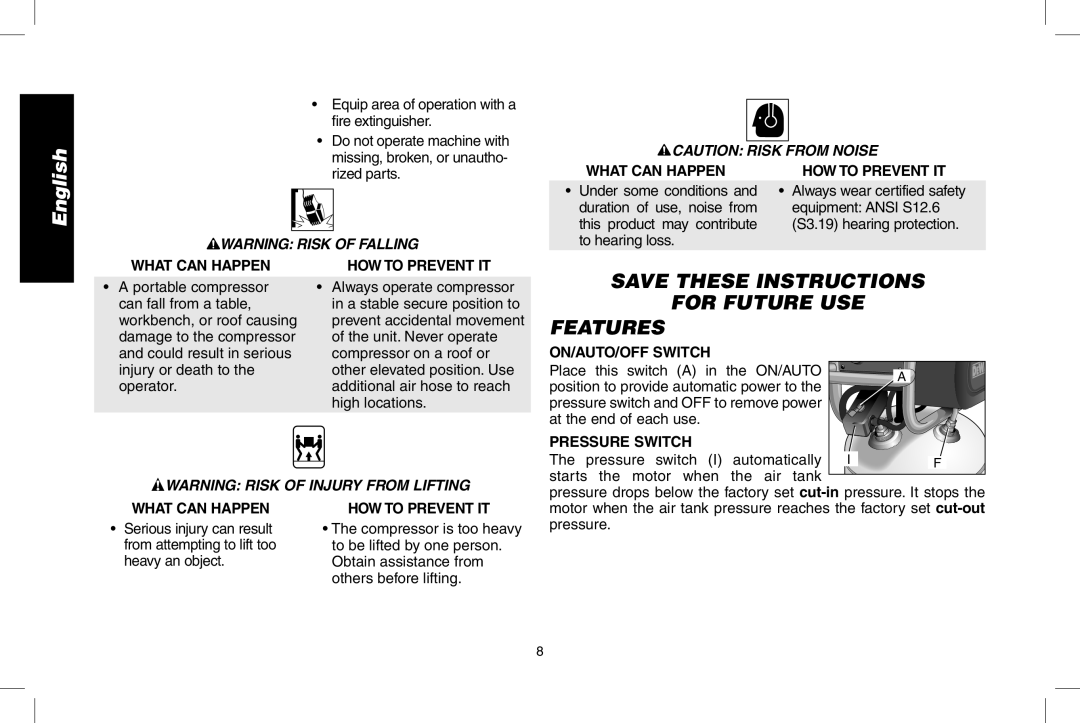 Epson D55168 For Future USE Features, ON/AUTO/OFF Switch, Place this switch a ON/AUTO, At the end of each use 