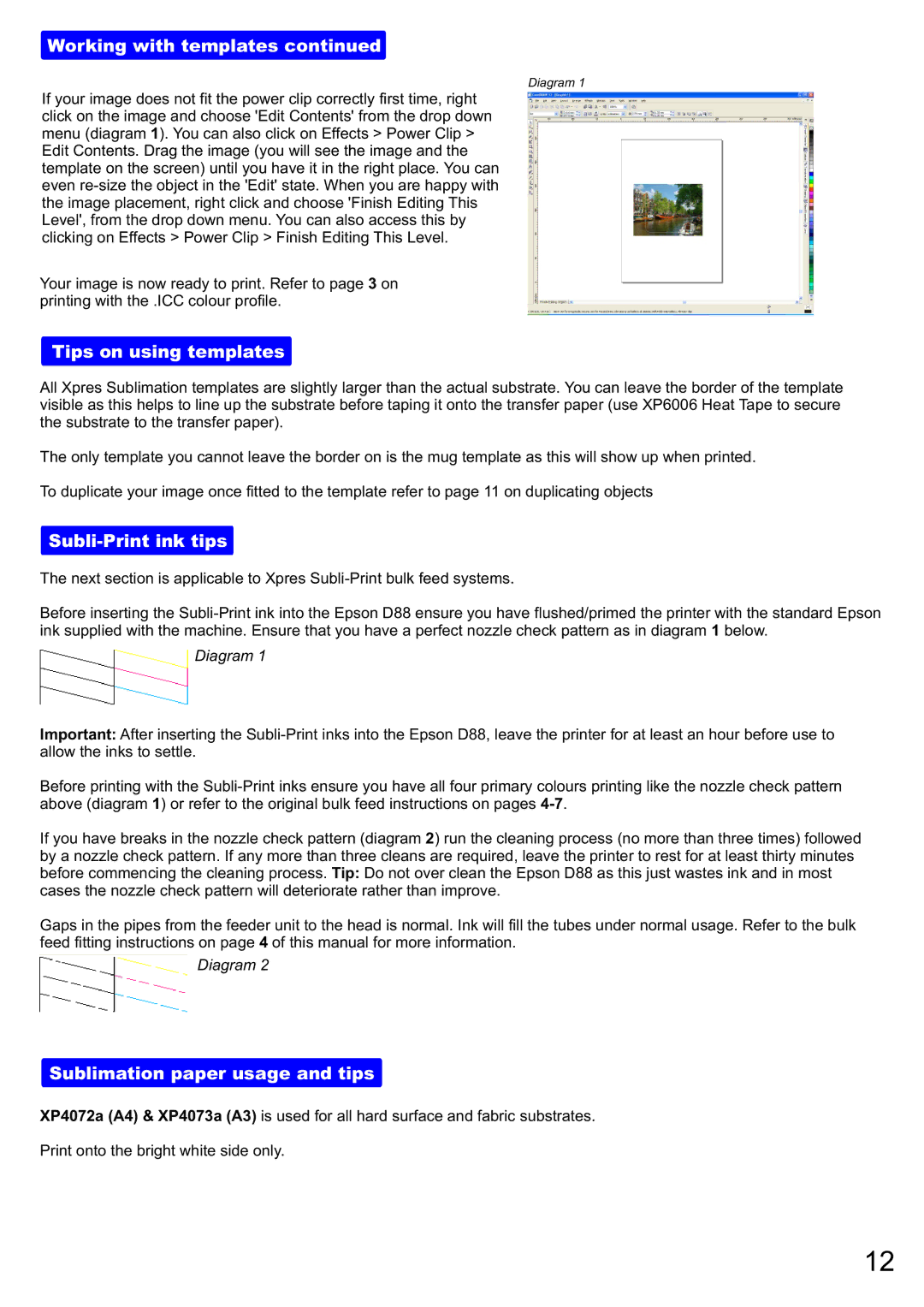 Epson D88 instruction manual Working with templates 