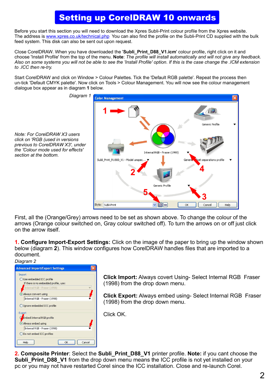 Epson D88 instruction manual Setting up CorelDRAW 10 onwards 