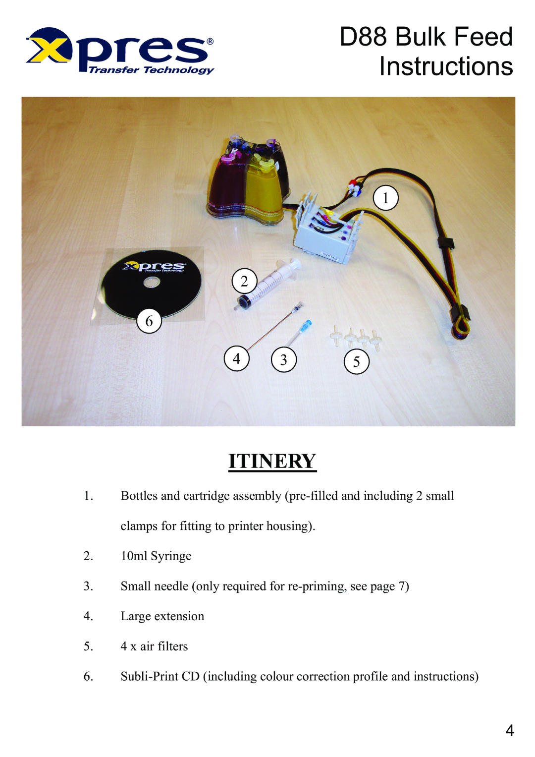 Epson instruction manual D88 Bulk Feed Instructions 