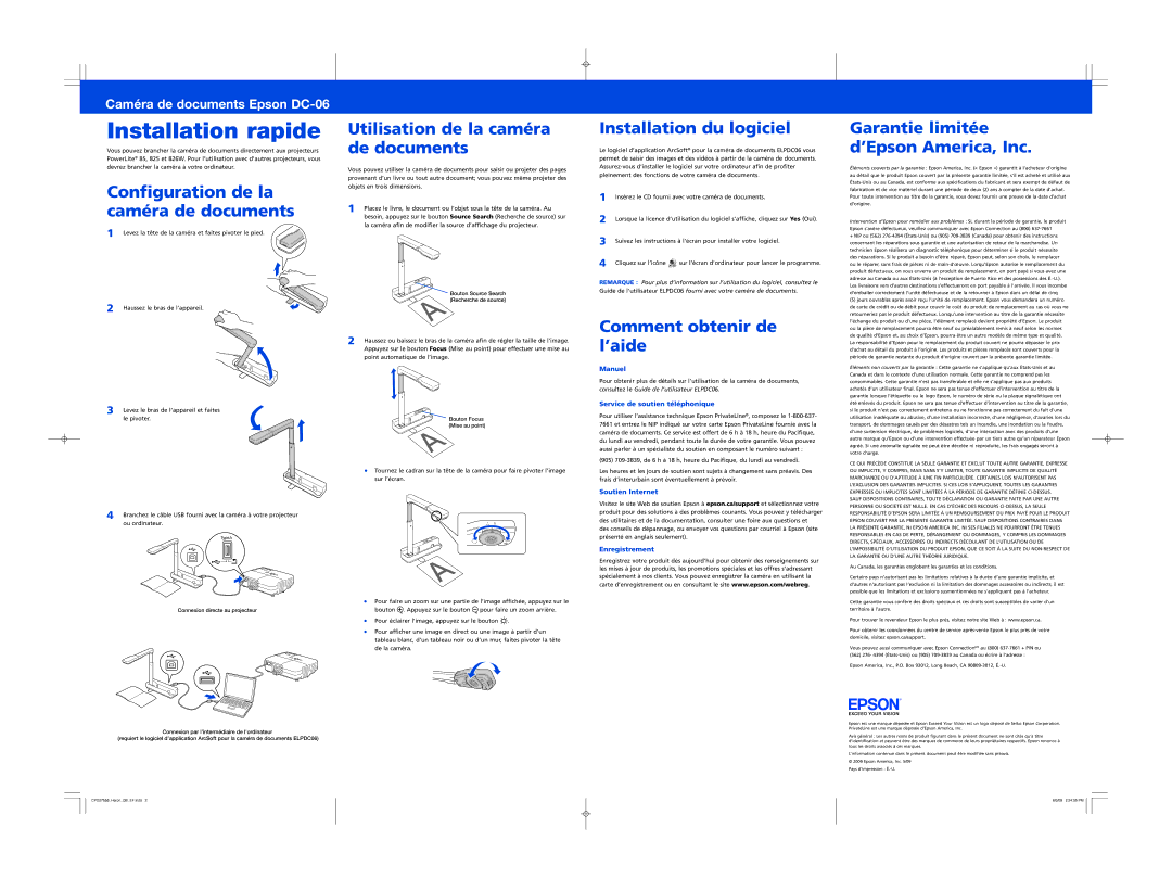 Epson DC-06 quick start Installation rapide 