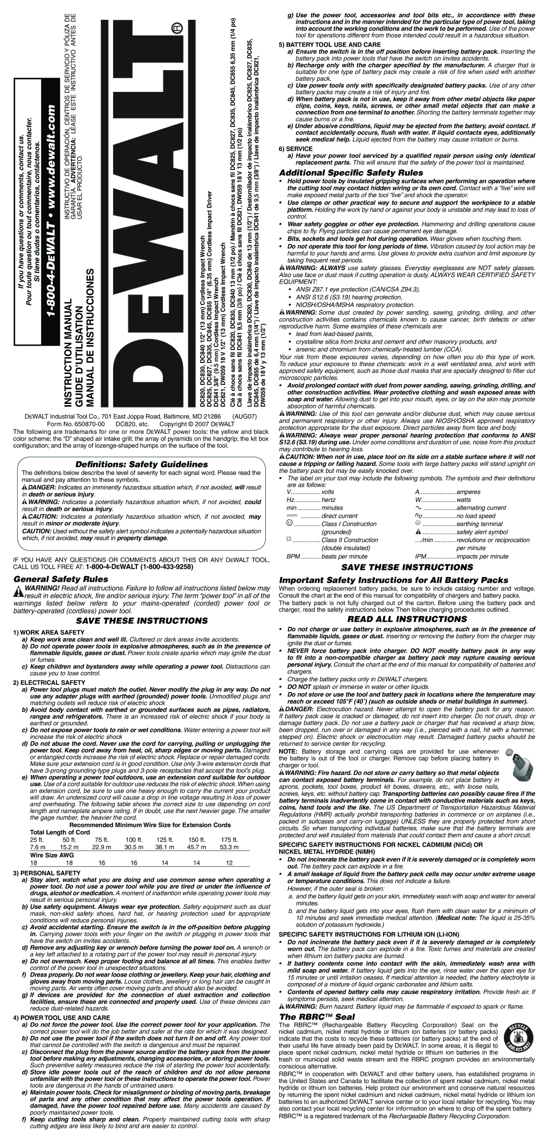 Epson DC830 instruction manual Read ALL Instructions 