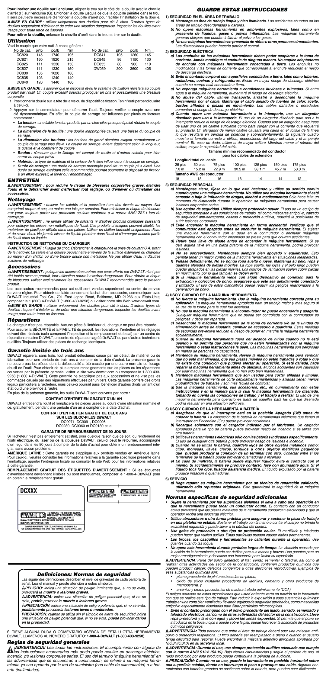 Epson DC830 instruction manual Entretien, Guarde Estas Instrucciones 