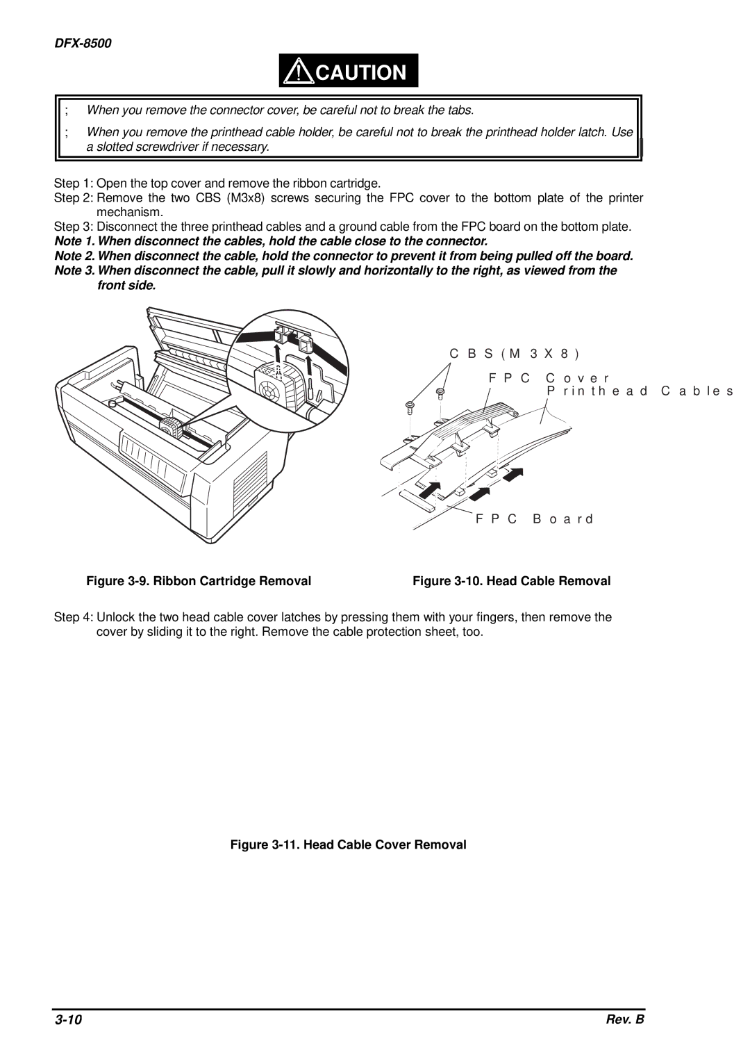 Epson DFX-8500 service manual Front side 