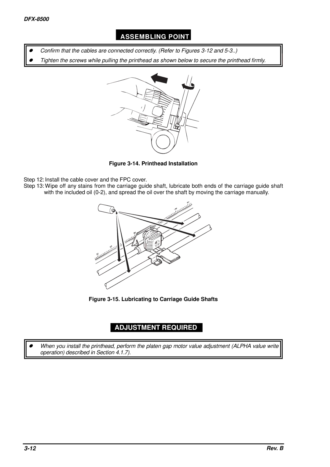 Epson DFX-8500 service manual Adjustment Required 