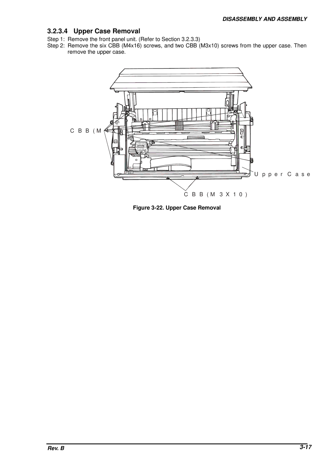 Epson DFX-8500 service manual Upper Case Removal 