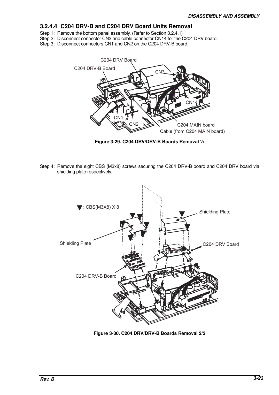 Epson DFX-8500 service manual 4.4 C204 DRV-B and C204 DRV Board Units Removal, 29. C204 DRV/DRV-B Boards Removal ½ 