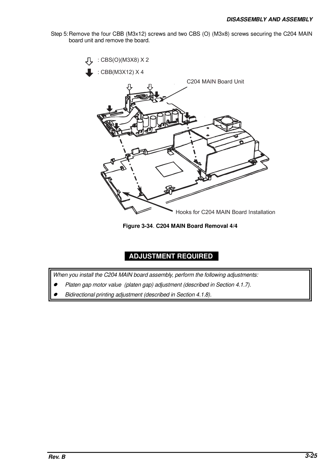 Epson DFX-8500 service manual 34.C204 Main Board Removal 4/4 