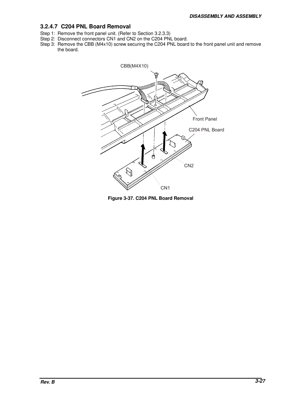 Epson DFX-8500 service manual 4.7 C204 PNL Board Removal, 37. C204 PNL Board Removal 