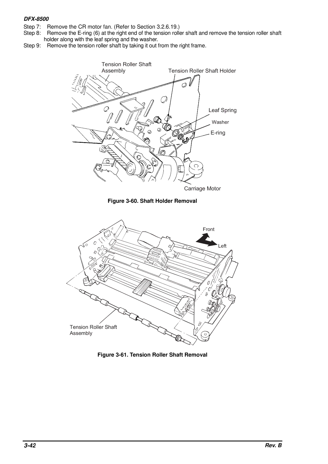 Epson DFX-8500 service manual Shaft Holder Removal 