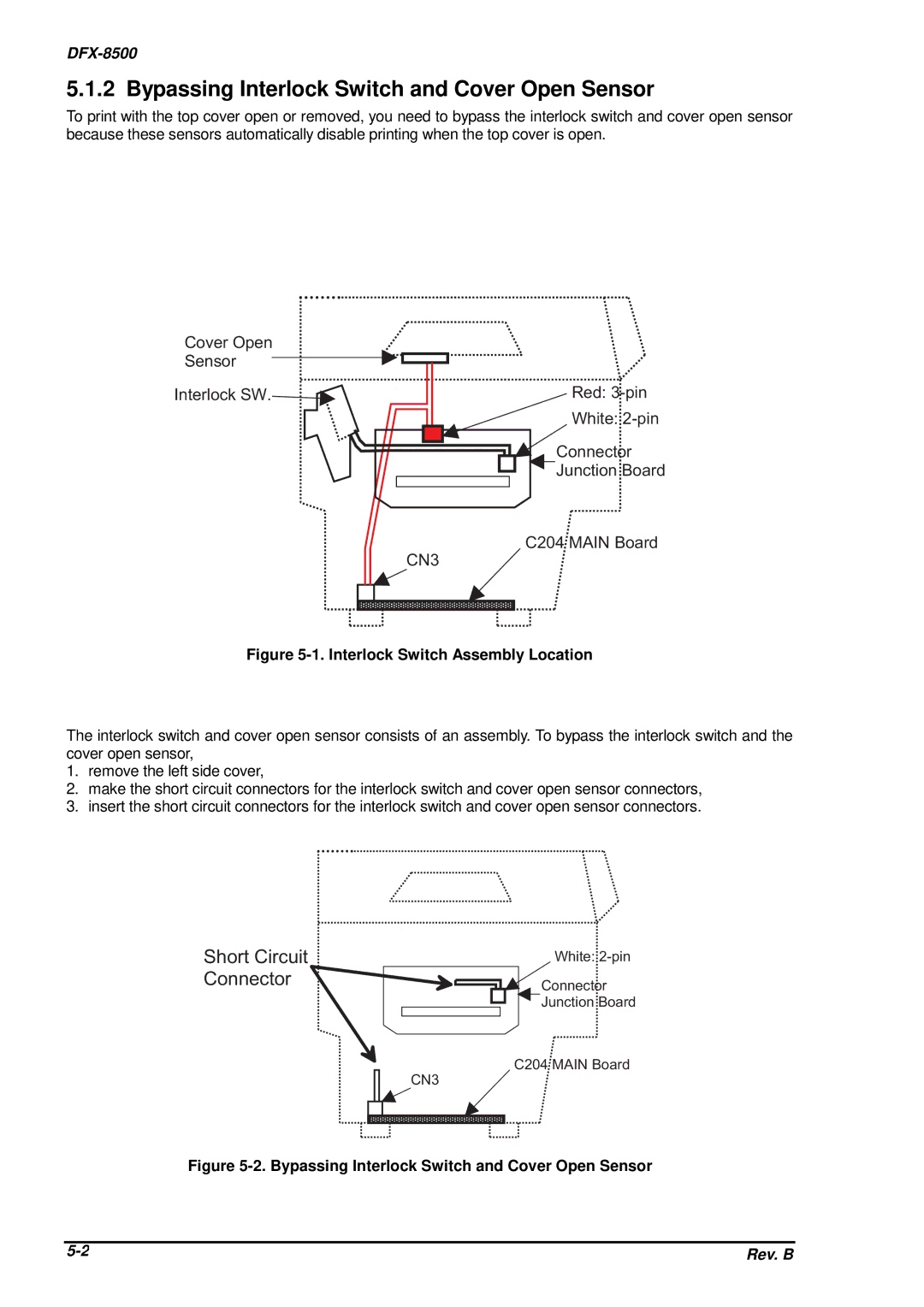 Epson DFX-8500 service manual Bypassing Interlock Switch and Cover Open Sensor, Interlock Switch Assembly Location 