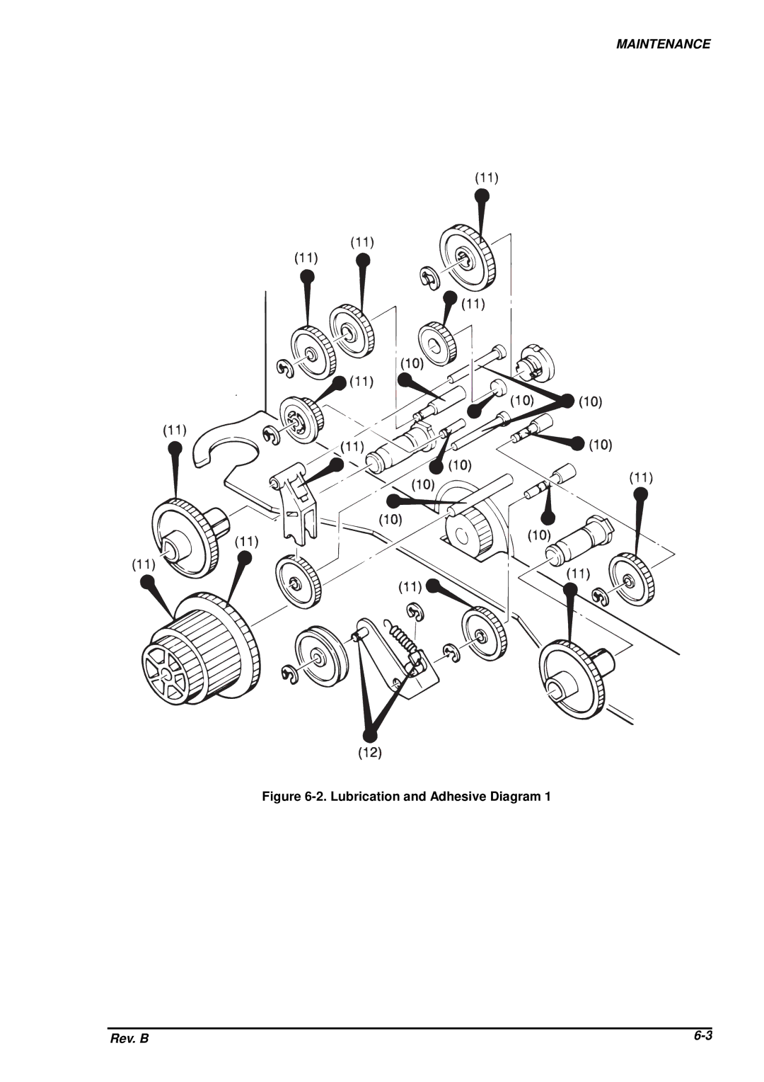 Epson DFX-8500 service manual Lubrication and Adhesive Diagram 