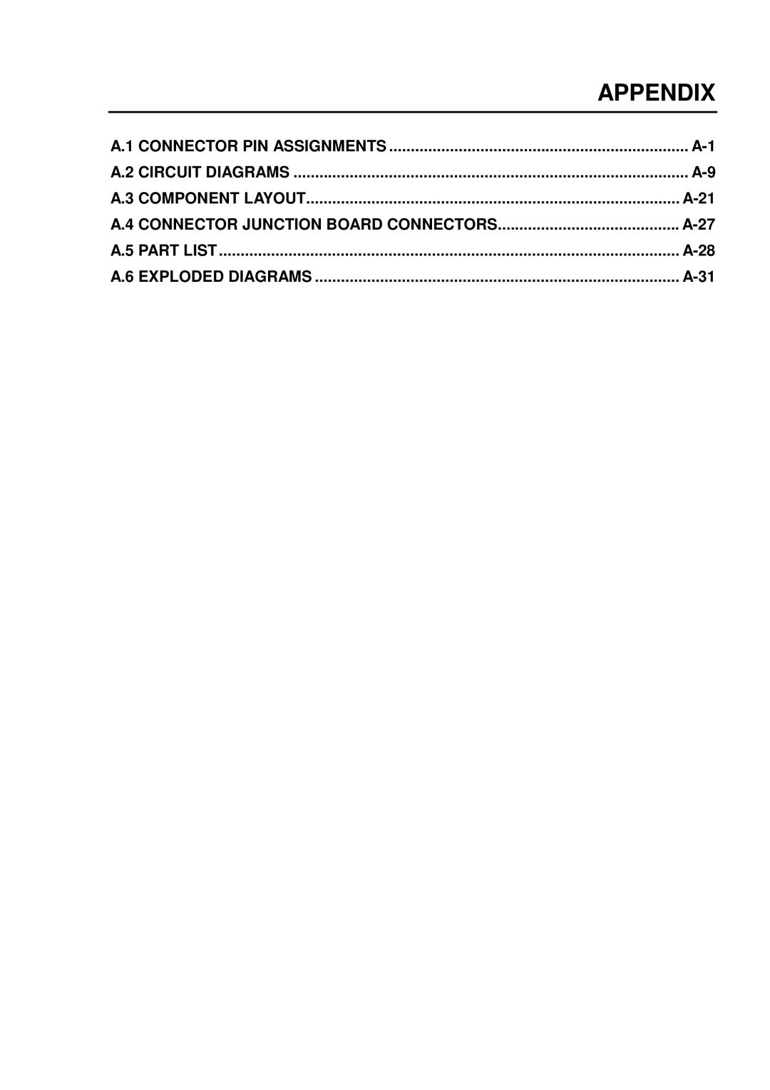 Epson DFX-8500 service manual Appendix 