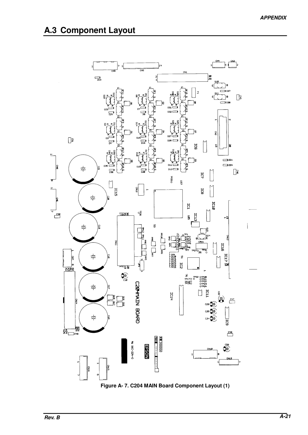 Epson DFX-8500 service manual Component Layout 