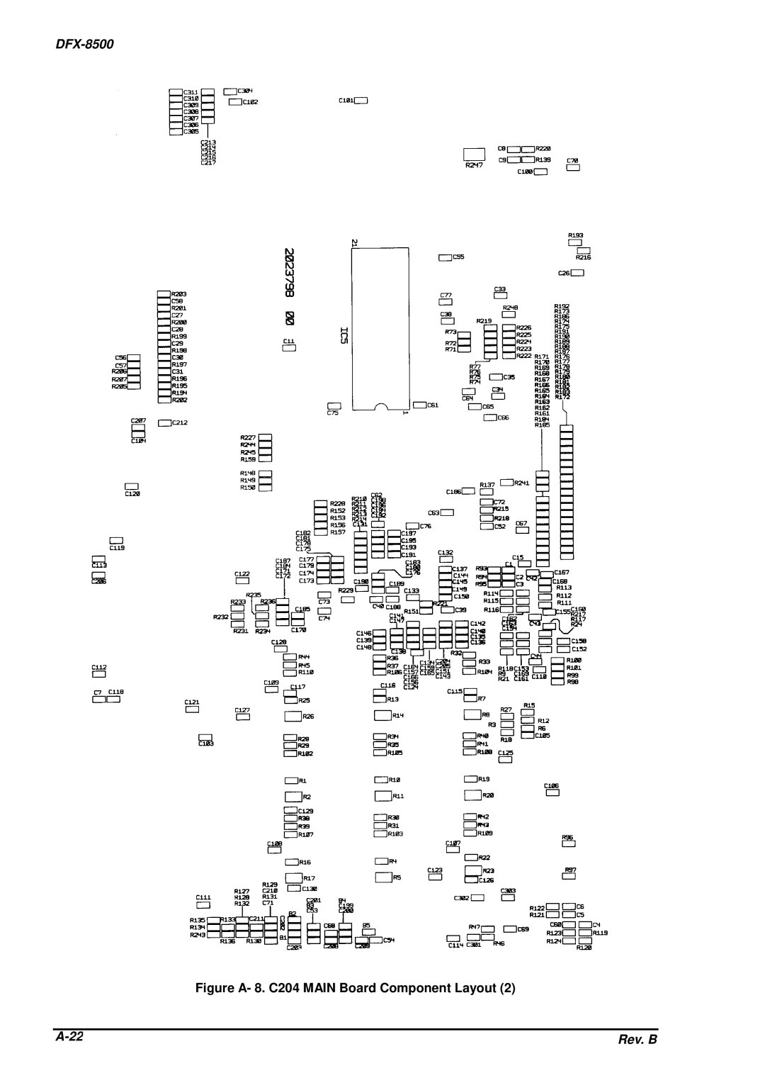 Epson DFX-8500 service manual Figure A- 8. C204 Main Board Component Layout 