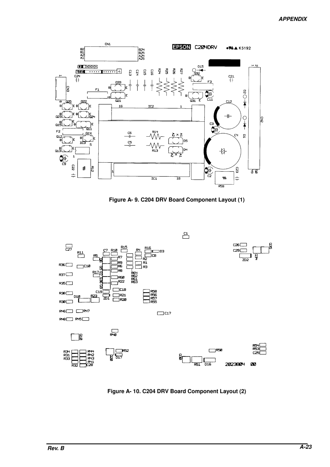 Epson DFX-8500 service manual Figure A- 9. C204 DRV Board Component Layout 