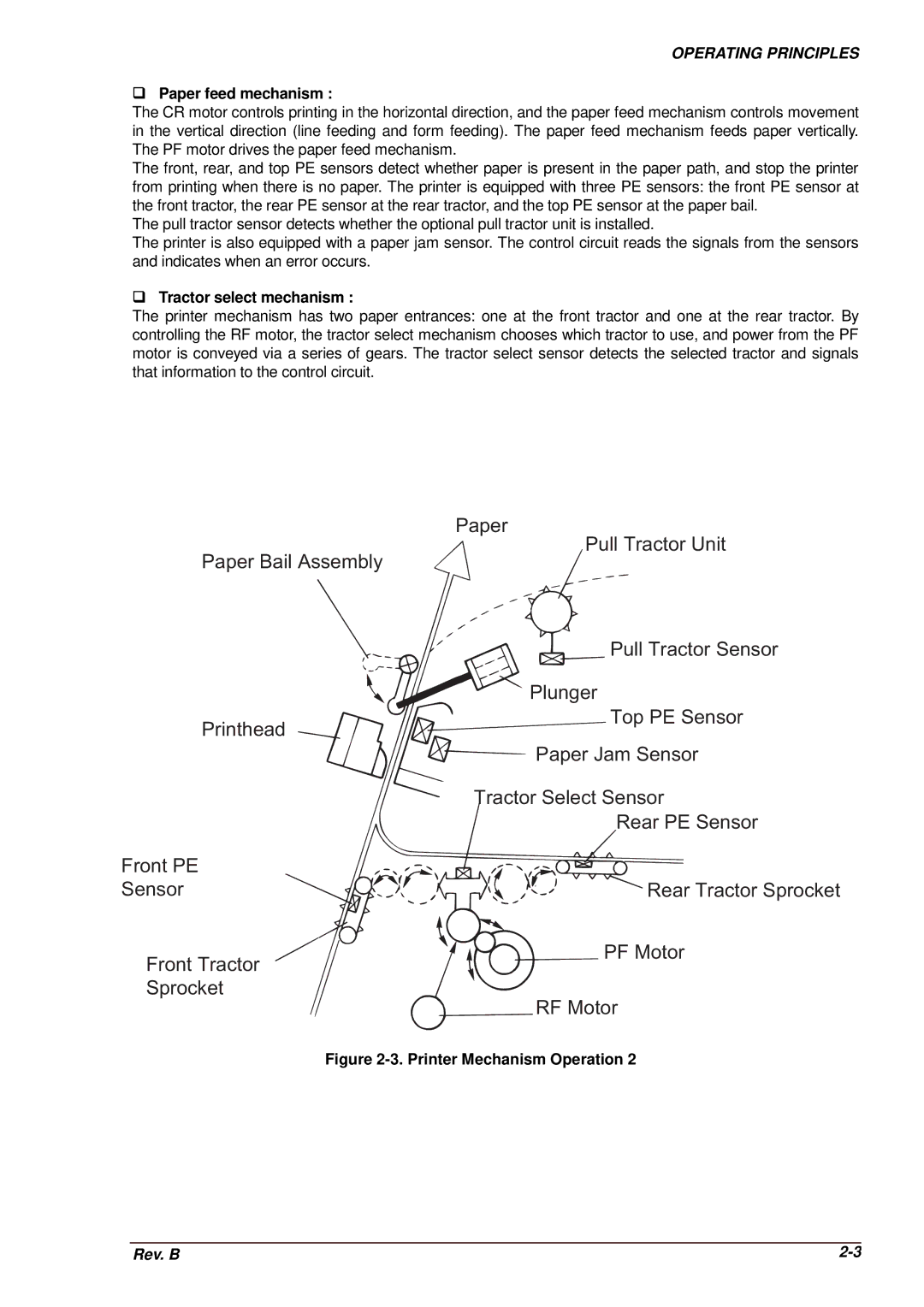 Epson DFX-8500 service manual ‰Paper feed mechanism, ‰Tractor select mechanism 