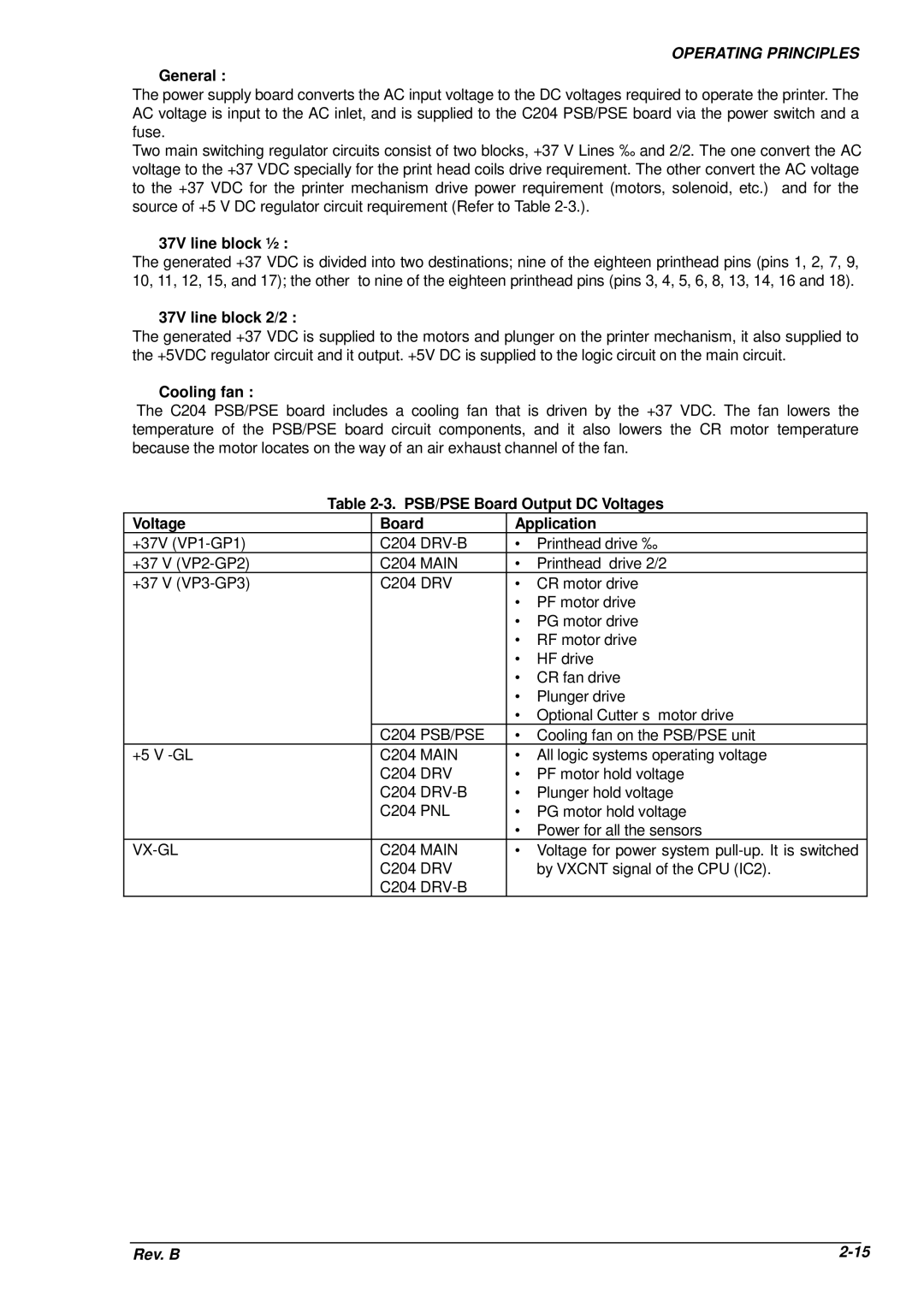 Epson DFX-8500 service manual ‰General, ‰37V line block ½, ‰37V line block 2/2, ‰Cooling fan 