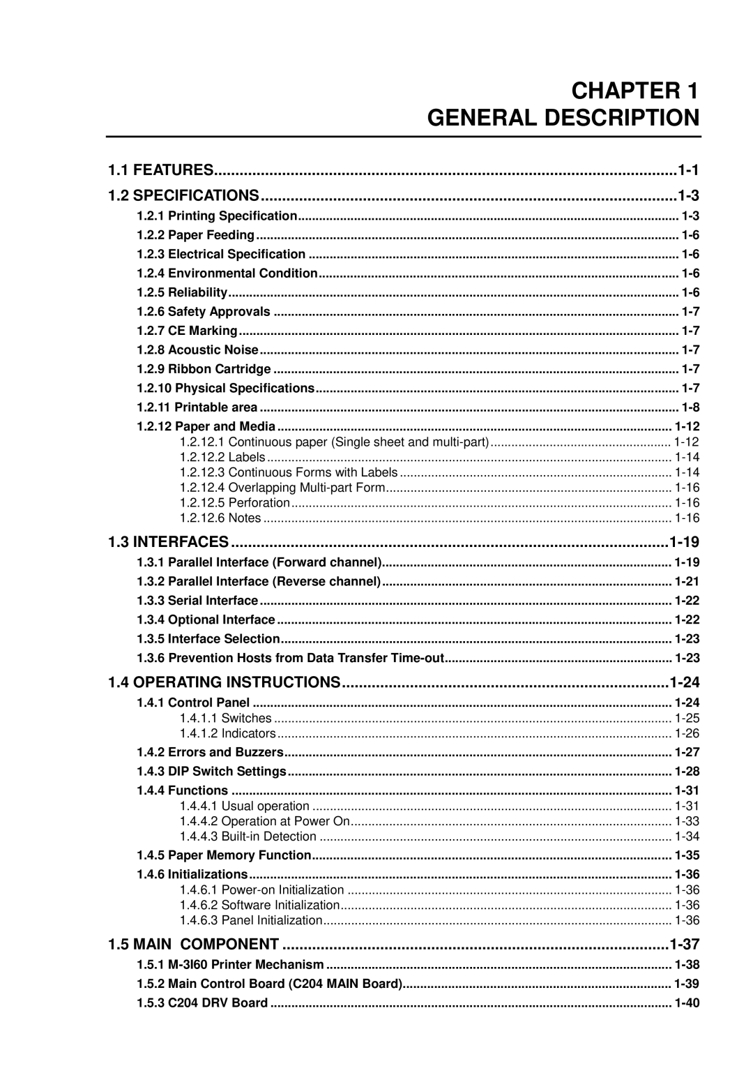 Epson DFX-8500 service manual Chapter 