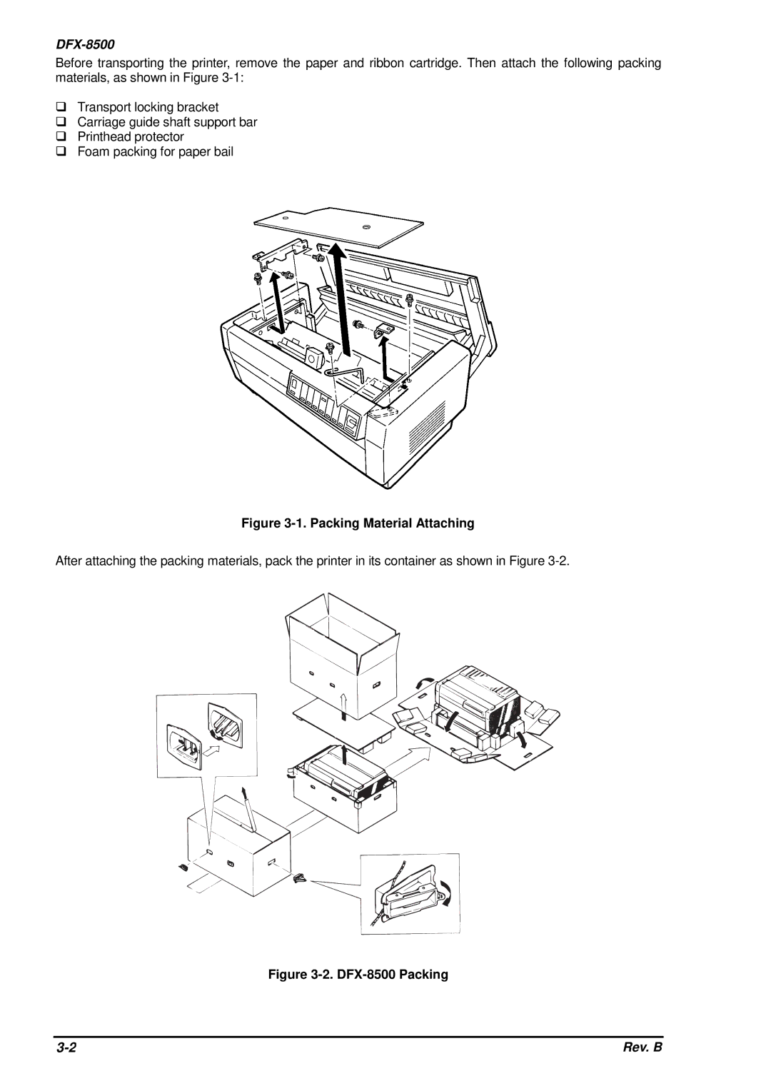 Epson DFX-8500 service manual Packing Material Attaching 