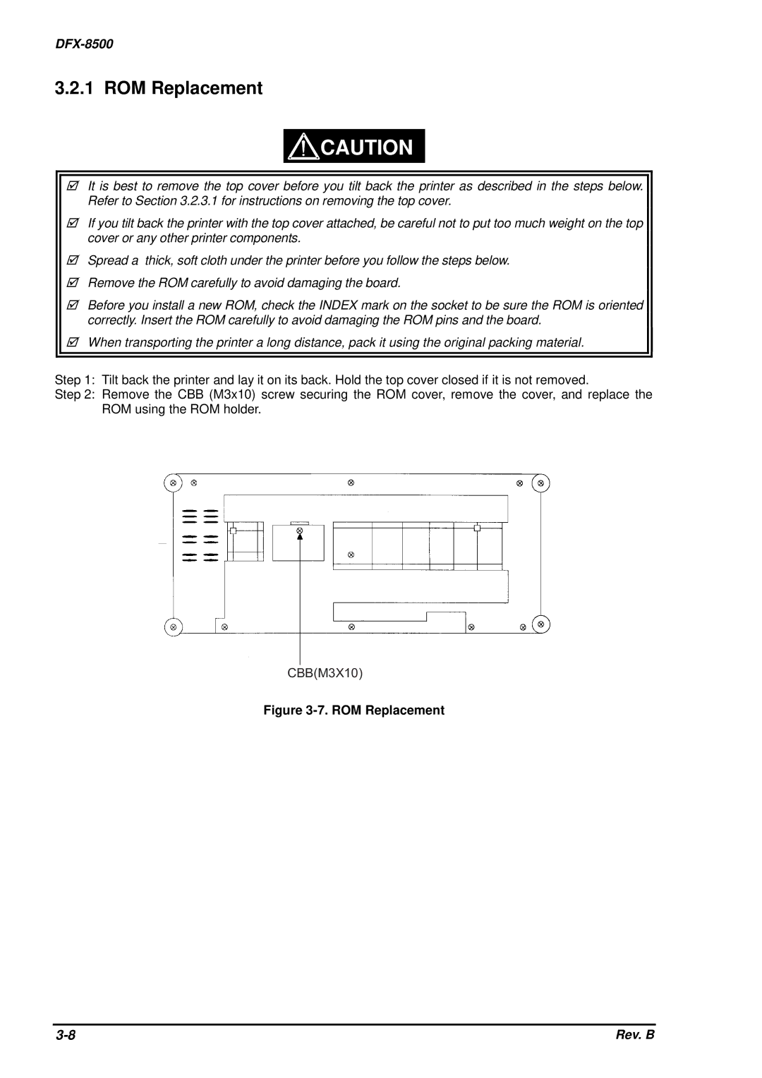 Epson DFX-8500 service manual ROM Replacement 