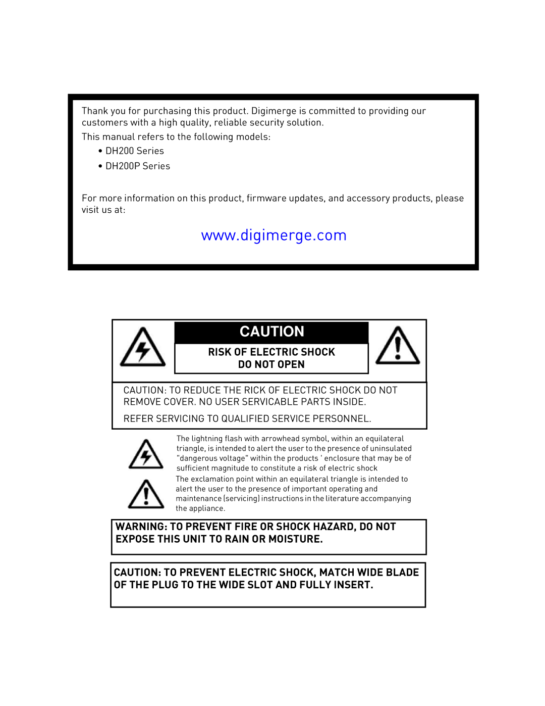 Epson DH200 instruction manual Expose this Unit to Rain or Moisture 