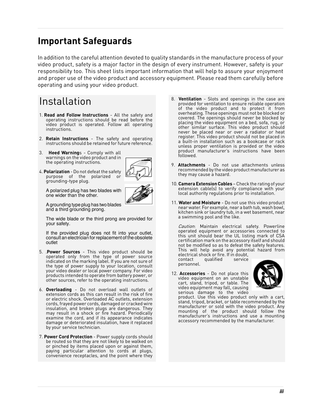 Epson DH200 instruction manual Installation, Important Safeguards 