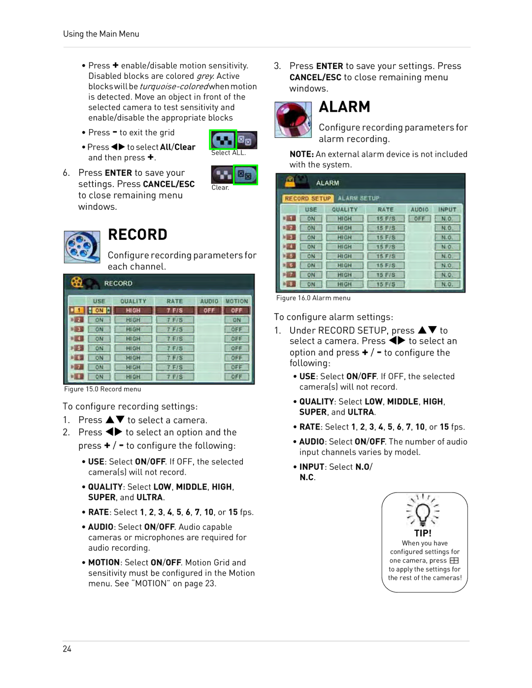 Epson DH200 instruction manual Alarm, Record 