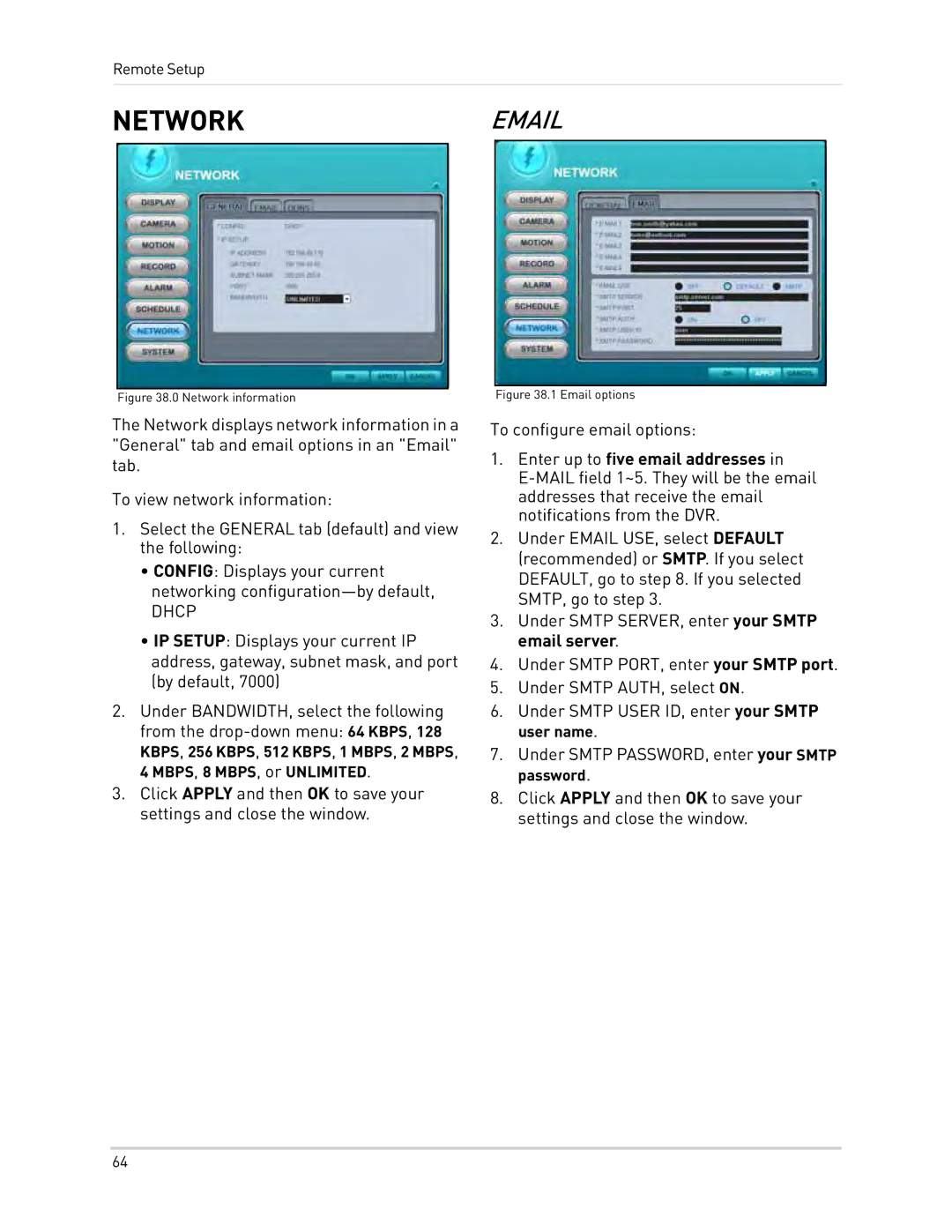 Epson DH200 instruction manual Networkemail, Dhcp 