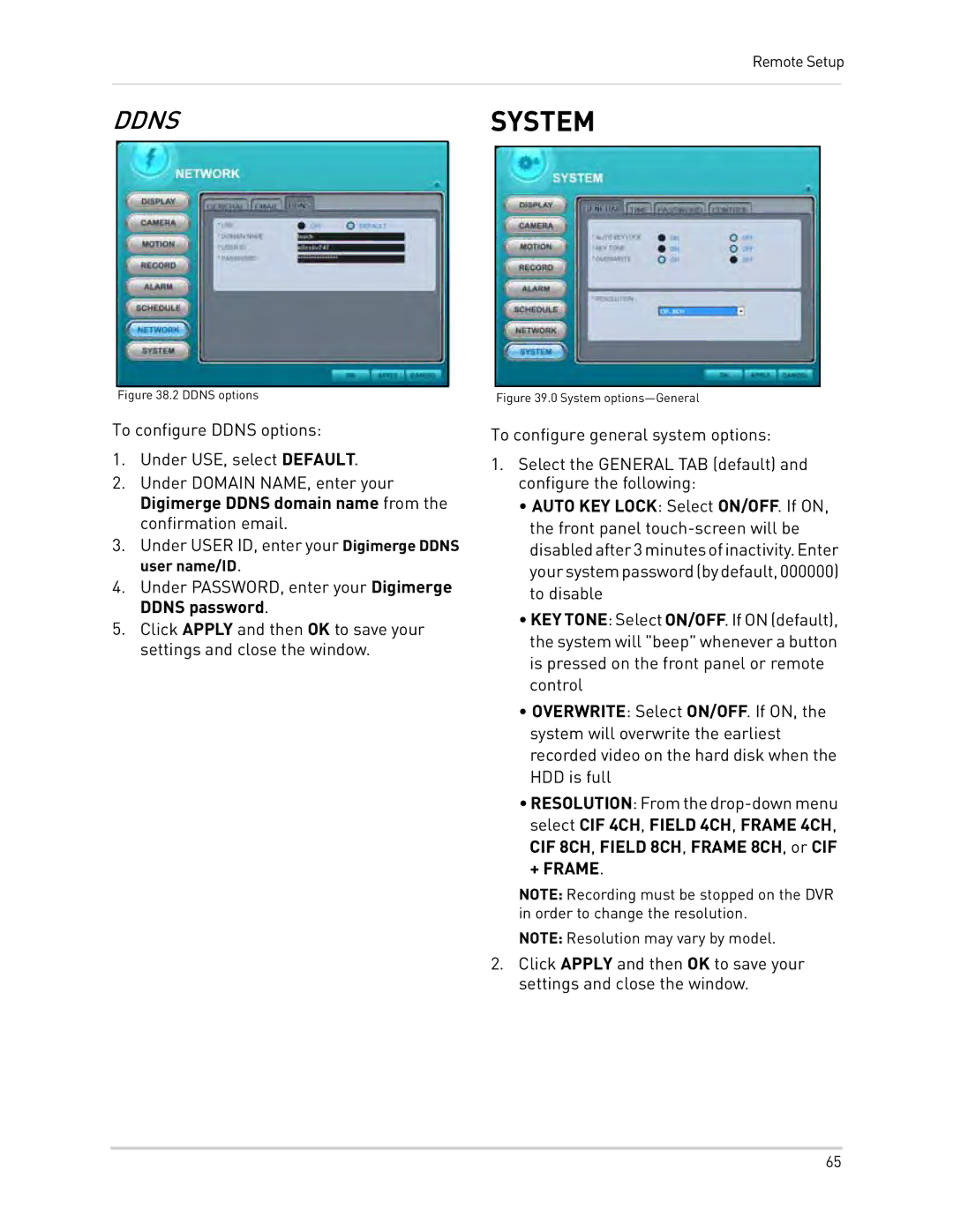 Epson DH200 instruction manual Ddnssystem, Ddns options 