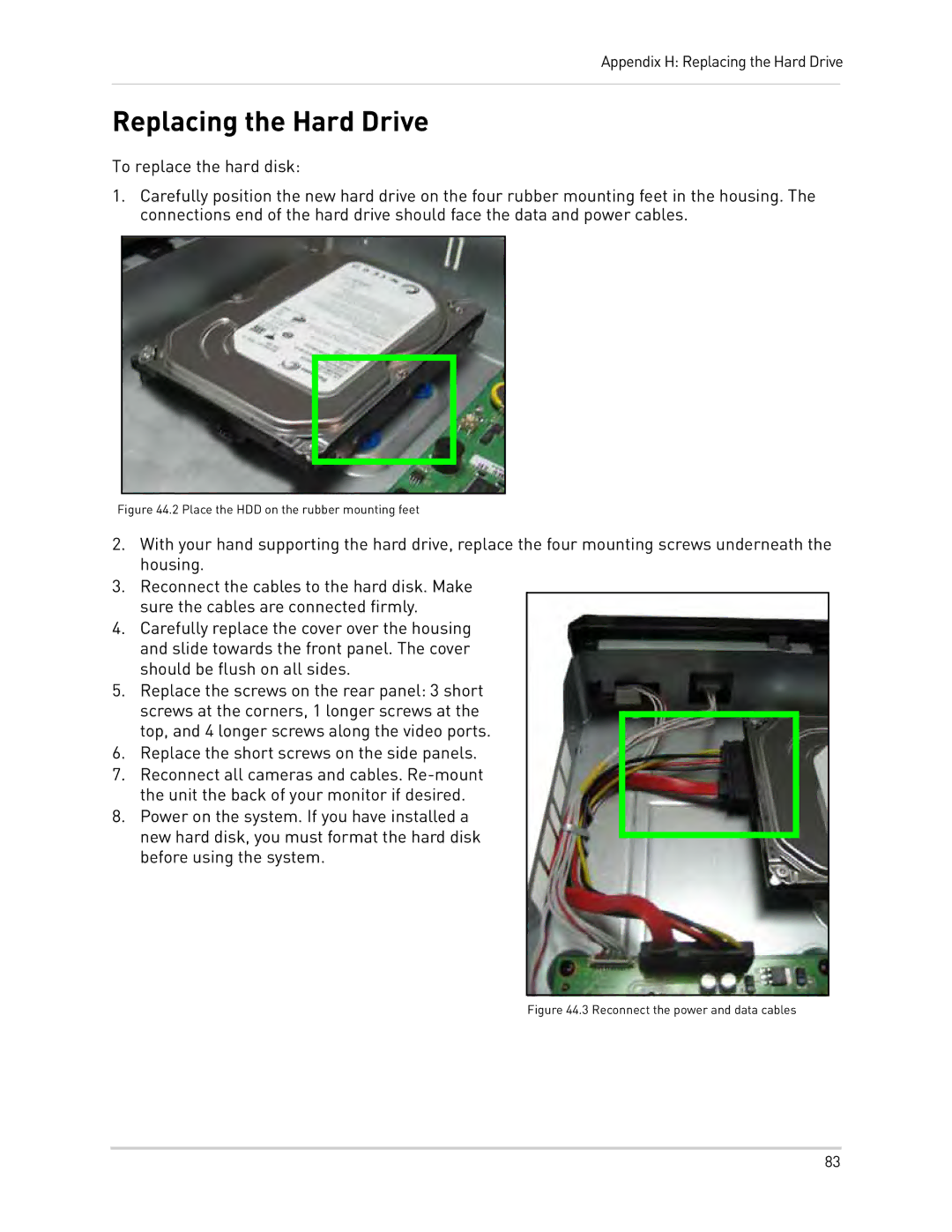 Epson DH200 instruction manual Replacing the Hard Drive, Place the HDD on the rubber mounting feet 