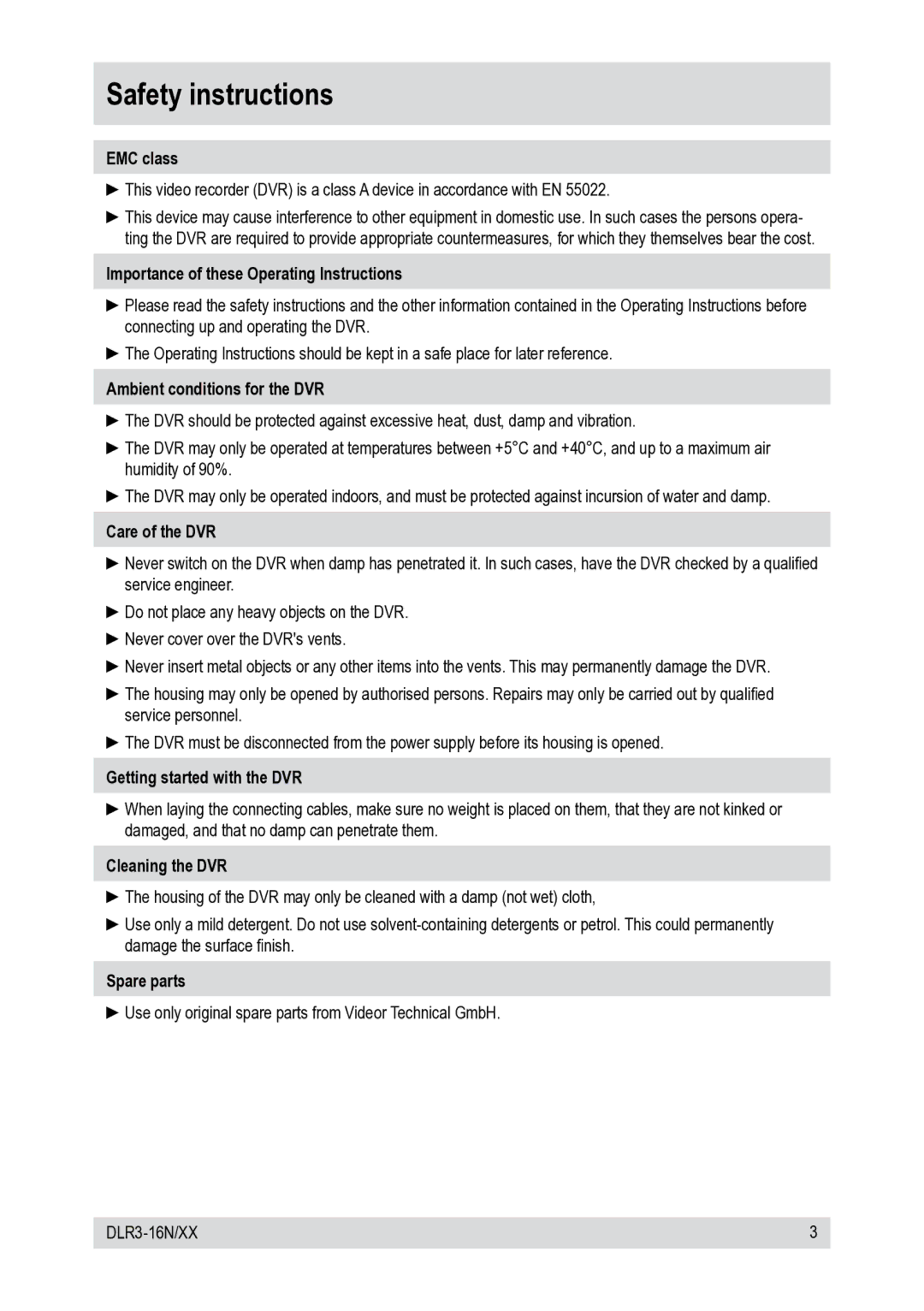 Epson DLR3-16N/660CDV, DLR3-16N/410CDV manual Safety instructions 