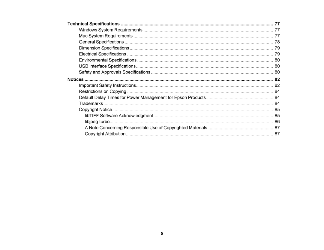 Epson DS-510 manual Technical Specifications 