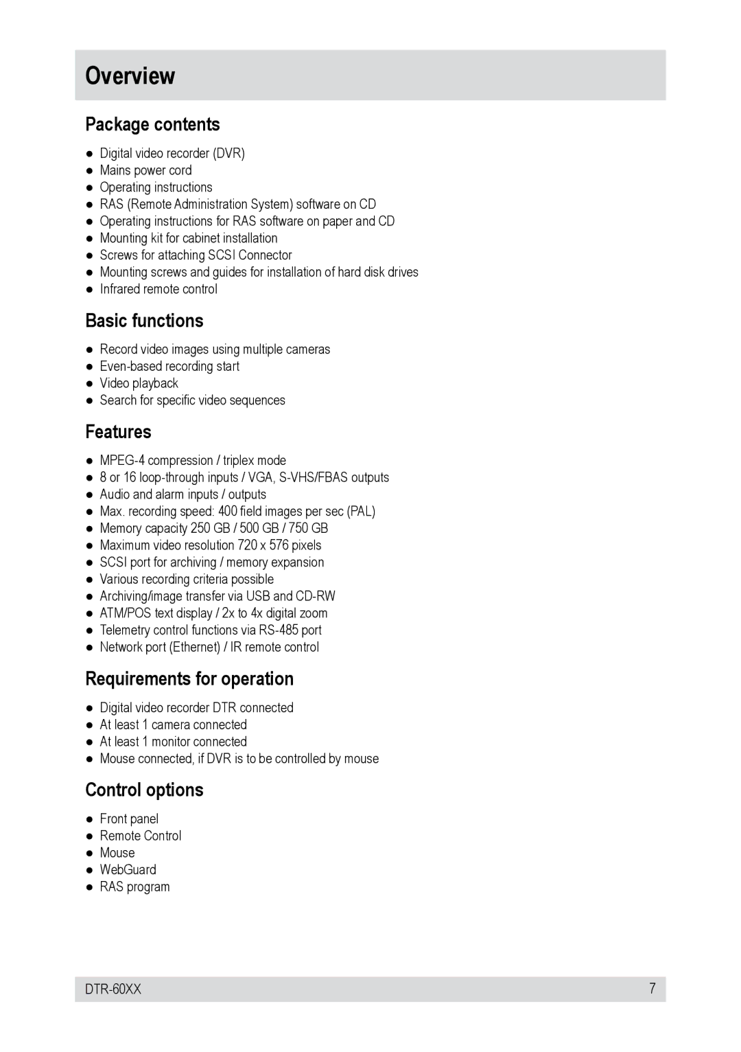 Epson DTR-6016/500CD, DTR-6008/500CD manual Overview 