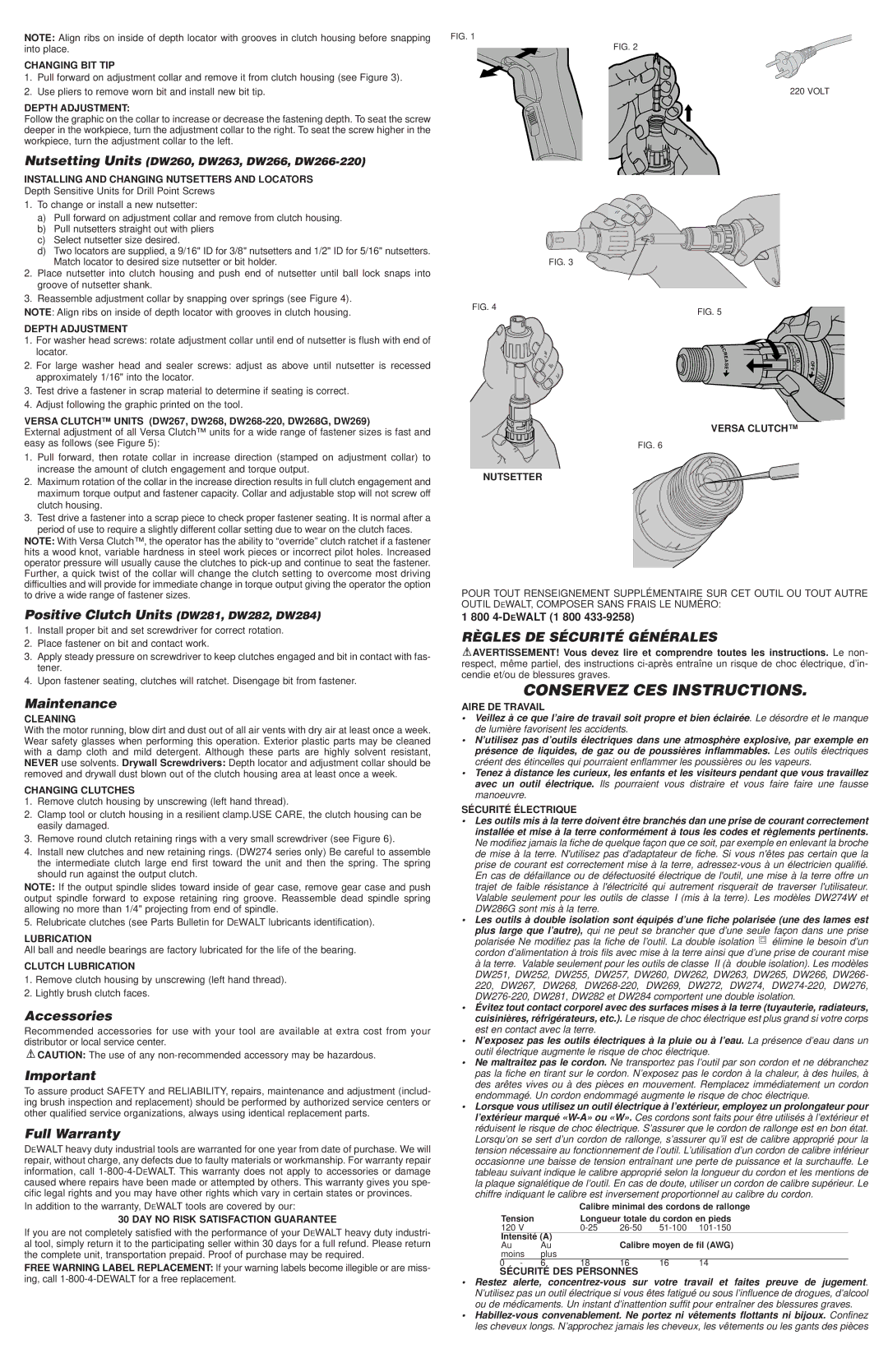 Epson DW251 instruction manual Positive Clutch Units DW281, DW282, DW284, Maintenance, Accessories, Full Warranty 